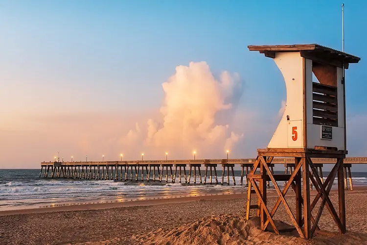 Wrightsville Beach NC pier Intracoastal Waterway