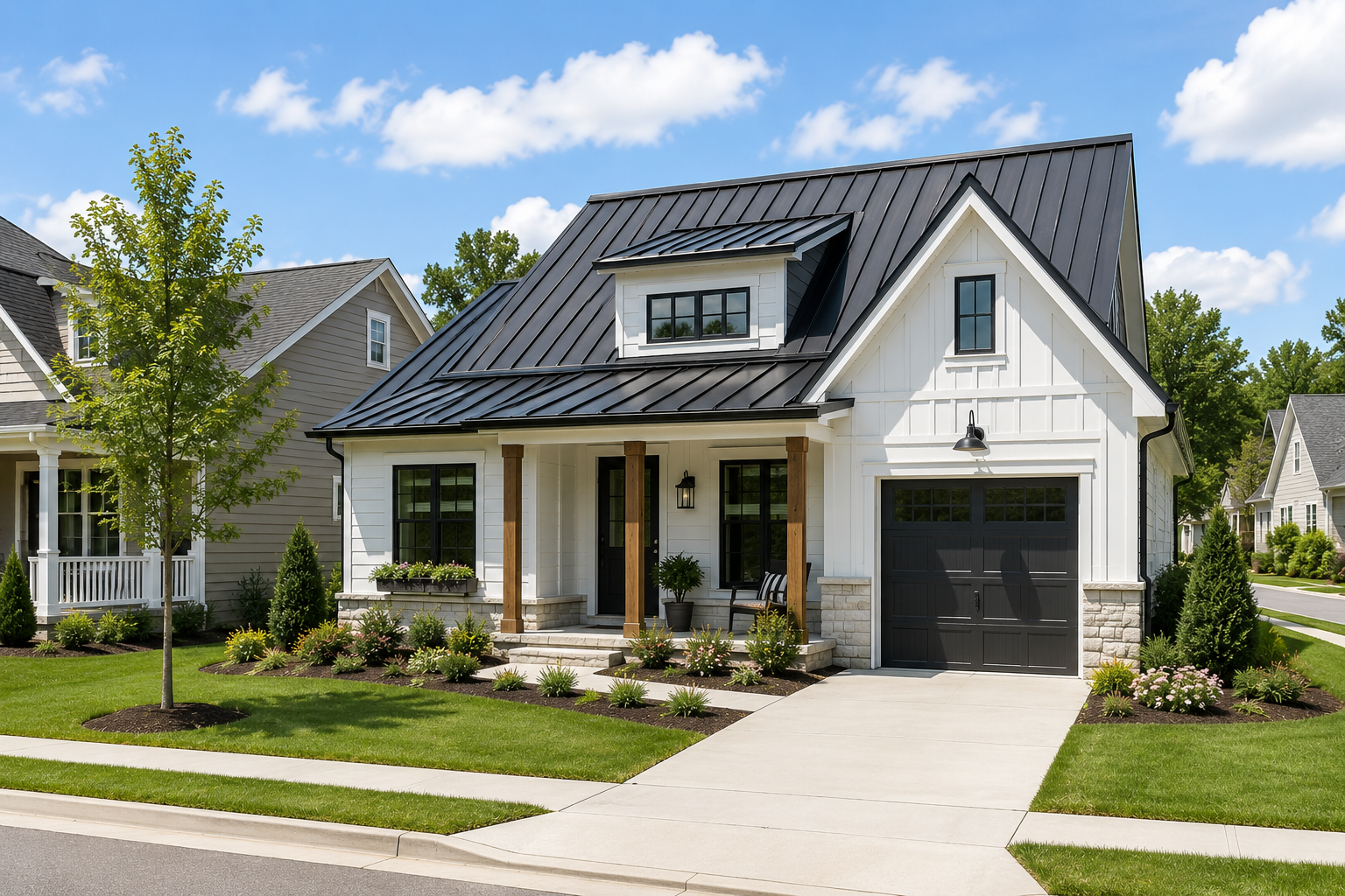 Luxury metal roof home